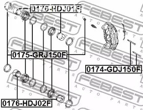 Spare Parts and Consumables - Поршень суппорта переднего верхний Febest 0176HDJ01F