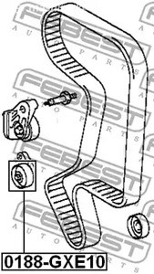 Авто тетиктер жана сарптоолору - Ролик обводной ремня ГРМ Toyota Camry/Carina 1.8-2.2 82> FEBEST 0188GXE10