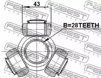 Авто тетиктер жана сарптоолору - Трипоид Ford Galaxy II/Mondeo IV, Volvo S60/S80 1.6-2.2i/TDCi 06> FEBEST 21