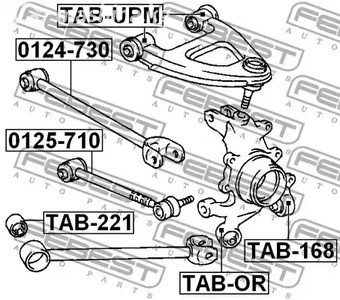 Запчасти и расходники - Сайлентблок задней тягиToyota Mark 2/Chaser/Cresta GX100 96-01 FEBEST TAB22