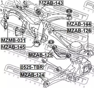 Spare Parts and Consumables - С/б задн рычага Febest MZAB126