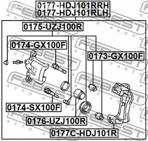 Spare Parts and Consumables - Р/к суппорта заднего Febest 0175UZJ100R