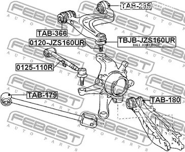 Запчасти и расходники - Сайлентблок заднего поперечного рычага Toyota Altezza/Lexus IS200 FEBEST TA