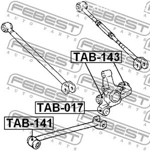 Spare Parts and Consumables - С/блок задней цапфы, передний Febest TAB017