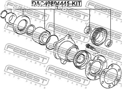 Авто тетиктер жана сарптоолору - К-т подшипника ступ. зад. Toyota Land Cruiser KZJ90/LJ78W FEBEST DAC4080444