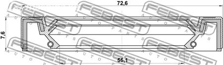 Spare Parts and Consumables - Сальник ступицы передней 57x72.5x8 Subaru Forester S10 96-02 FEBEST 95IBS57