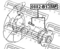 Авто тетиктер жана сарптоолору - Ступица передняя subaru impreza g12 2007-2011 febest 0882b13mf