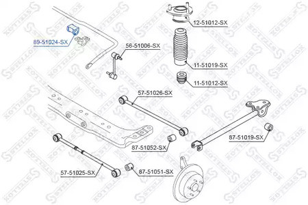 Spare Parts and Consumables - Втулка стабилизатора заднего Hyundai Coupe 01> STELLOX 8951024SX