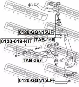 Spare Parts and Consumables - Сайлентблок рычага нижн. пер. Toyota Land Cruiser 120/Prado GRJ/KDJ120 FEBE