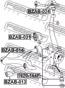 Spare Parts and Consumables - С/блок переднего нижнего рычага (задн.) Febest BZAB031