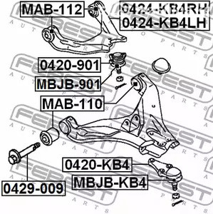 Запчасти и расходники - Рычаг верхний левый Mitsubishi L200/Pajero Sport 3.5/2.5Di-D/3.2D 98> FEBES