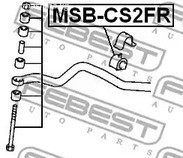 Авто тетиктер жана сарптоолору - Втулка переднего стабилизатора d22 Mitsubishi Lancer Cs 00-09 FEBEST MSBCS2