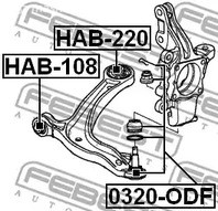 Запчасти и расходники - Шаровая опора передняя Honda Odyssey/Pilot 10> FEBEST 0320ODF