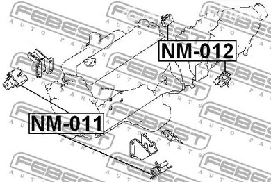 Spare Parts and Consumables - Подушка двигателя передняя Nissan Patrol Safari Y61 97-02 FEBEST NM011