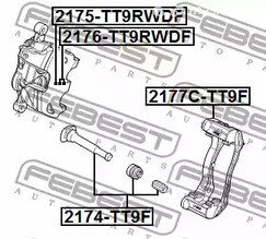 Авто тетиктер жана сарптоолору - Поршень суппорта Ford Transit 06-13 FEBEST 2176TT9RWDF