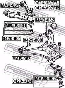 Spare Parts and Consumables - Сайлентблок переднего верхнего рычага Mitsubishi Pajero Iv/Montero V87W/V97