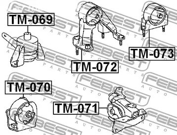 Spare Parts and Consumables - Подушка двигателя задняя Toyota Isis 04> FEBEST TM073