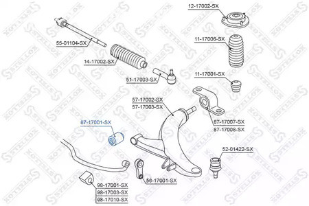 Авто тетиктер жана сарптоолору - Сайлентблок рычага пер.Subaru Impreza G10 93-00/Legasy 89>/Forester 98-02 S