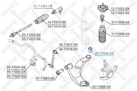 Запчасти и расходники - Сайлентблок рычага зад. Mazda 323 BJ 98> STELLOX 8771040SX