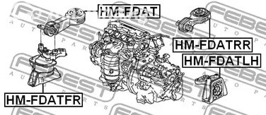 Spare Parts and Consumables - Подушка двигателя передняя левая Honda Civic FD 06-12 FEBEST HMFDATLH