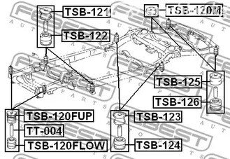 Запчасти и расходники - Сайлентблок подрамника Toyota Land Cruiser PRADO 120 GRJ12/KDJ12/RZJ12/TRJ1