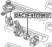 Авто тетиктер жана сарптоолору - Подшипник ступ. пер. Audi 80/90/Coupe 88-96 FEBEST DAC3941750037