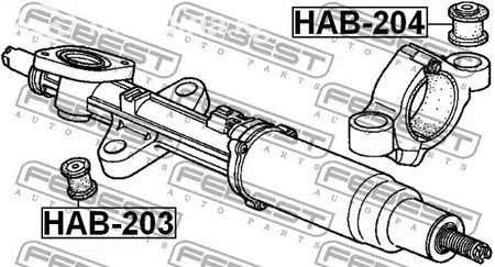 Spare Parts and Consumables - Опора рулевой рейки HAB-204 FEBEST HAB204