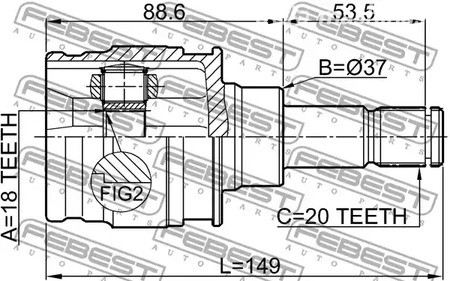 Spare Parts and Consumables - ШРУС внутренний задний FEBEST 0111ACA33R