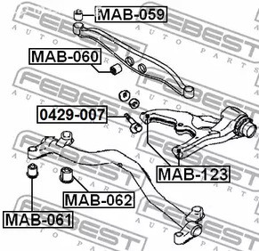 Spare Parts and Consumables - Сайлентблок заднего поперечного рычага Mitsubishi RVR N11W 92-97 FEBEST MAB