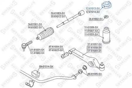 Spare Parts and Consumables - Опора амортизатора переднего Suzuki Ignis RG/RM 00>/Wagon R RB 97> STELLOX