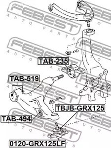 Spare Parts and Consumables - Сайлентблок переднего рычага Lexus GS30 05> FEBEST TAB494