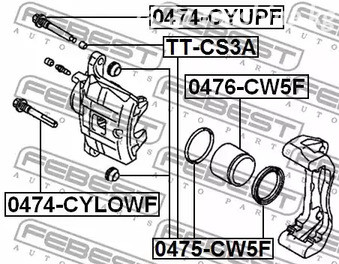 Запчасти и расходники - Рем.к-кт суппорта переднего Mitsubishi ASX GA 10> FEBEST 0475CW5F