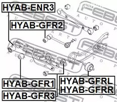 Spare Parts and Consumables - Сайлентблок зад. продол. рычага правый Hyundai Sonata YF 09> FEBEST HYABGFR