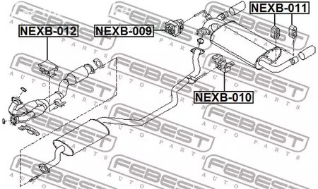 Запчасти и расходники - Кронштейн крепления глушителя Nissan Murano Z50 02-07 FEBEST NEXB010