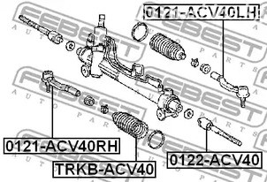 Авто тетиктер жана сарптоолору - Наконечник рулевой наружный правый Toyota Camry 2.4/3.0 03> FEBEST 0121ACV4