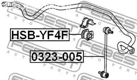 Spare Parts and Consumables - Втулка стабилизатора переднего D23 Honda Pilot 09-14 FEBEST HSBYF4F