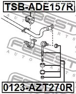 Авто тетиктер жана сарптоолору - Втулка стабилизатора заднего d 22 Toyota Avensis ADT27 08> FEBEST TSBADE157