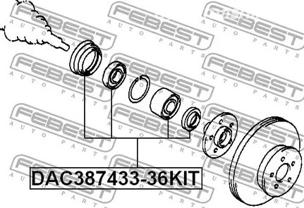 Spare Parts and Consumables - К-кт подшипника ступицы задней Lexus RX300 00-03 FEBEST DAC38743336KIT