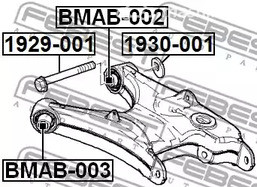 Запчасти и расходники - Сайлентблок задн.балки BMW E81/E87/E90/E91/E92/E93 all 04> FEBEST BMAB002