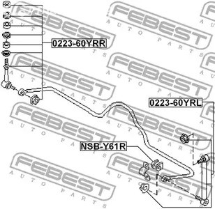 Spare Parts and Consumables - Втулка стабилизатора заднего Nissan Patrol Y61 <01 FEBEST NSBY61R