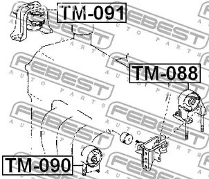 Spare Parts and Consumables - Подушка ДВС передняя левая TOYOTA RAV4 3SFE 94 FEBEST TM090