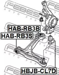 Spare Parts and Consumables - Сайлентблок переднего рычага передний Honda Odyssey IV (LHD) 11> FEBEST HAB