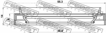 Spare Parts and Consumables - Сальник привода38.4X55.3X8X14 Renault Megane/Clio/Laguna/Scenic 1.2-2.0/1.5