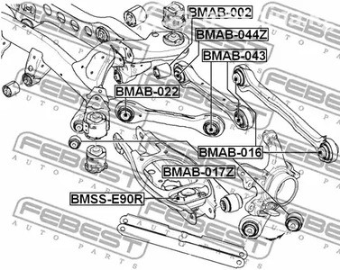 Spare Parts and Consumables - Сайлентблок рычага плав. BMW E87/E90 04> FEBEST BMAB017Z