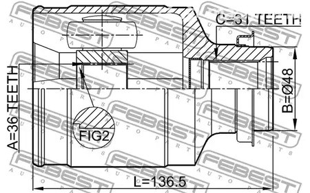 Spare Parts and Consumables - ШРУС внутренний правый к-кт Mazda CX-7 ER 06-12 FEBEST 0511CX7RH