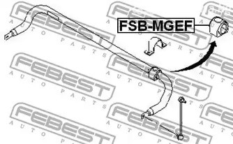 Запчасти и расходники - Втулка стабилизатора переднего d19 Ford Mondeo 00> FEBEST FSBMGEF