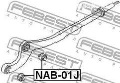 Запчасти и расходники - Сайлентблок продол. рычага пер. Toyota Land Cruiser #J80 90-98 FEBEST NAB01