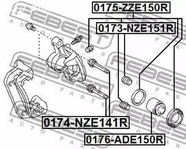 Spare Parts and Consumables - Р/к суппорта заднего Febest 0175ZZE150R