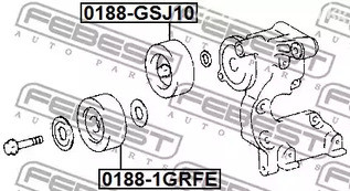 Авто тетиктер жана сарптоолору - Ролик обводной ремня НО Toyota Land Cruiser Prado 120/150 2.7/4.0 03> FEBES