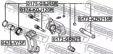 Spare Parts and Consumables - Направляющая суппорта тормозного заднего Toyota Land Cruiser Prado 02-09 Fe